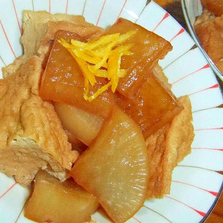 の 煮物 揚げ と 厚 大根